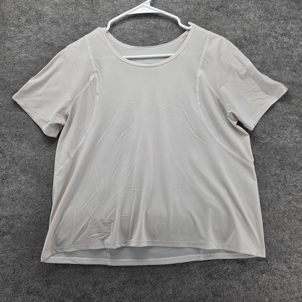 Lululemon T-Shirt Womens L Gray Crew Neck Pullover Breathable Stretch Athletic